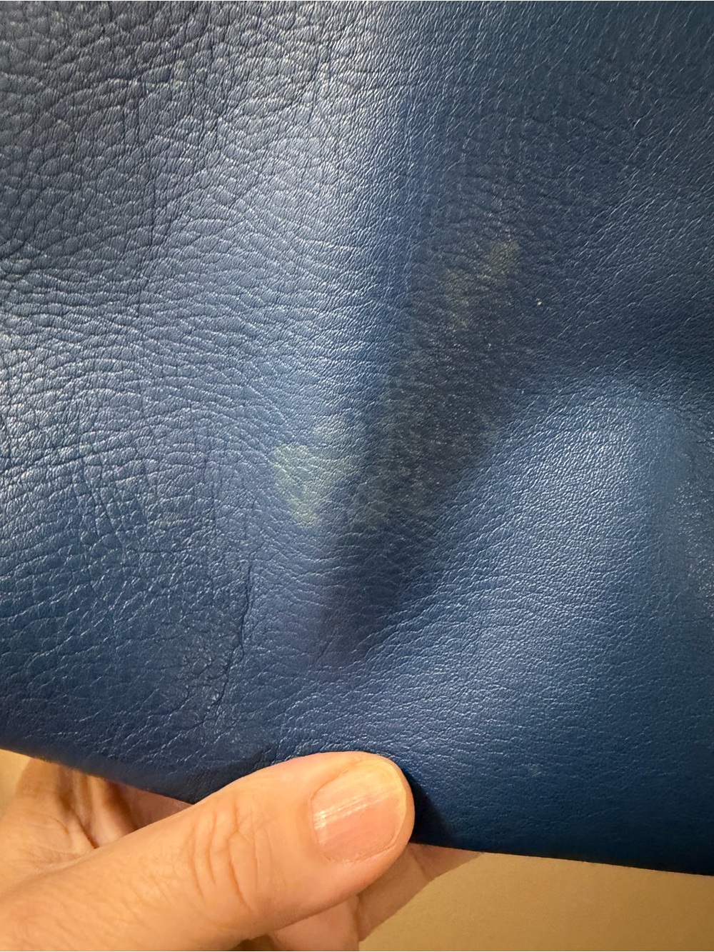 MCM Blue Leather Top-Handle Satchel Bag with Gold Hardware - Picture 4 of 15